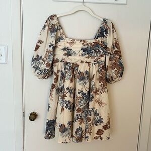 Abercrombie Emerson Poplin Puff Sleeve Mini Dress